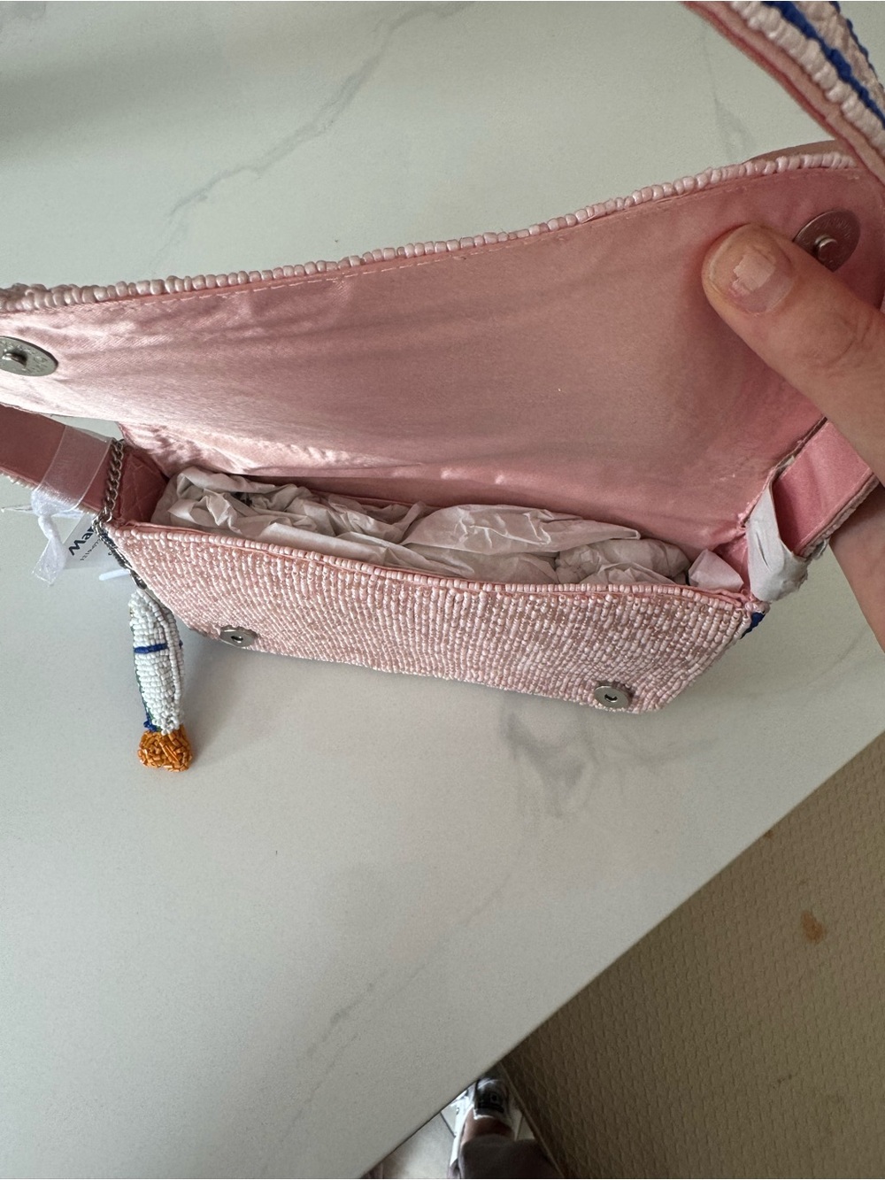 Viral Pink beaded sardine bag NWT - Picture 9 of 10